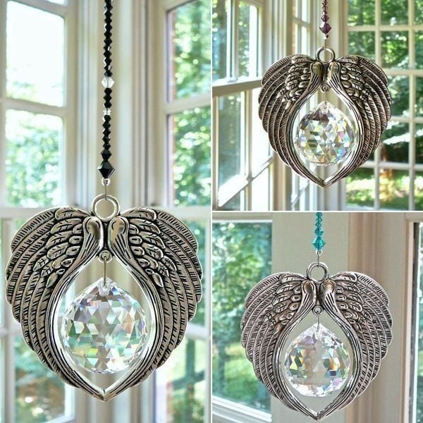 ANGEL WINGS Crystal and Pewter Wings Suncatcher