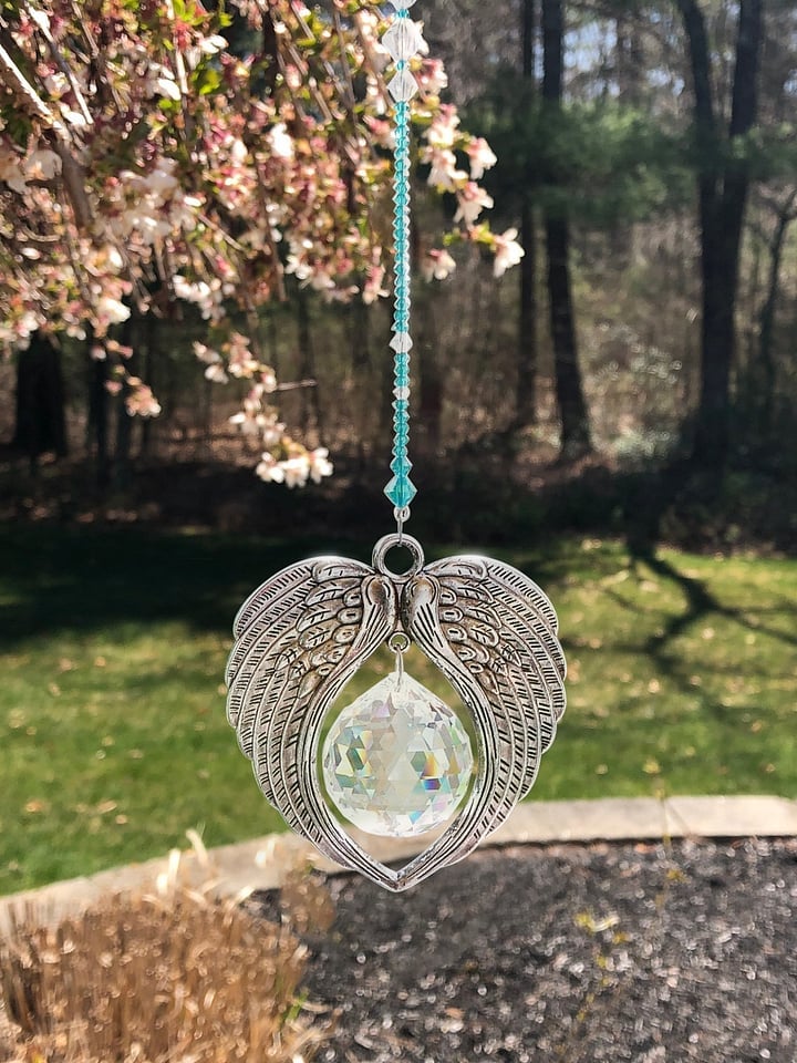 ANGEL WINGS Crystal and Pewter Wings Suncatcher
