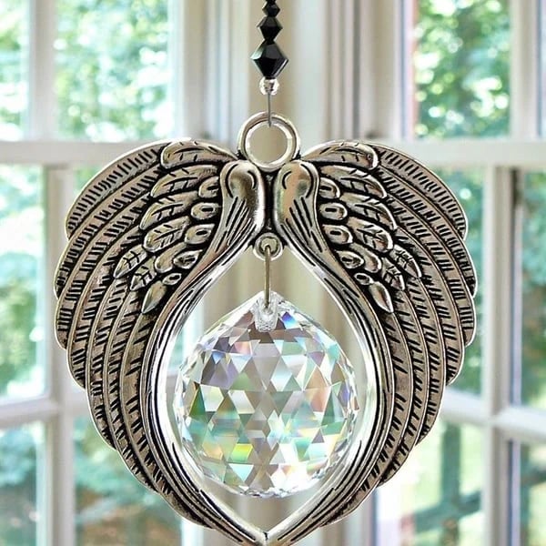 ANGEL WINGS Crystal and Pewter Wings Suncatcher