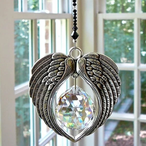 ANGEL WINGS Crystal and Pewter Wings Suncatcher